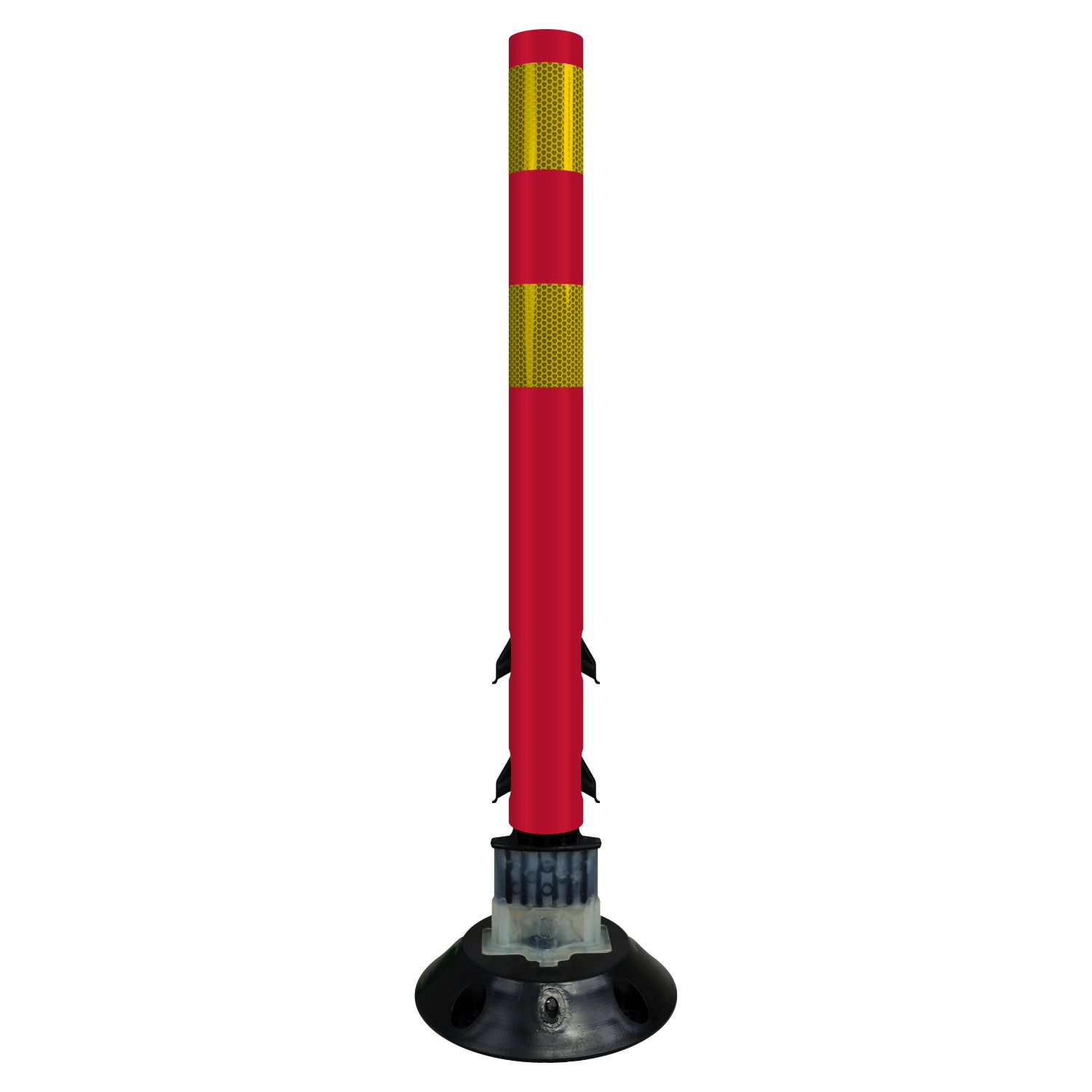Red Yellow Flexible Surface Mount Tubular Traffic Delineator