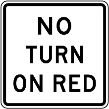 No Turn on Red Sign