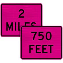 Custom Pink Supplemental Distance Sign
