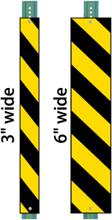Yellow/Black Striped Reflective U-Channel Post Panel