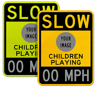 Custom Children Playing Speed Limit Signs with Image
