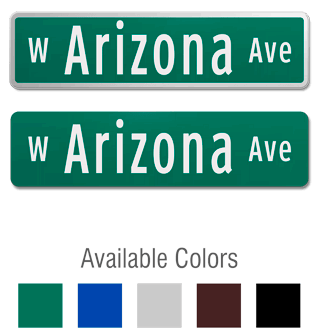 Official Street Name Sign with Optional Prefix and Suffix