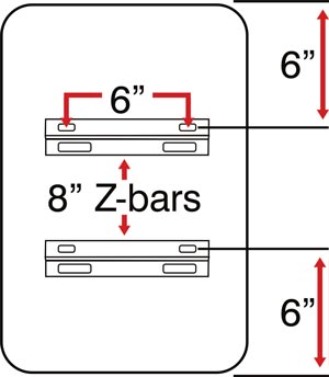 12x18 Z-bar configuration