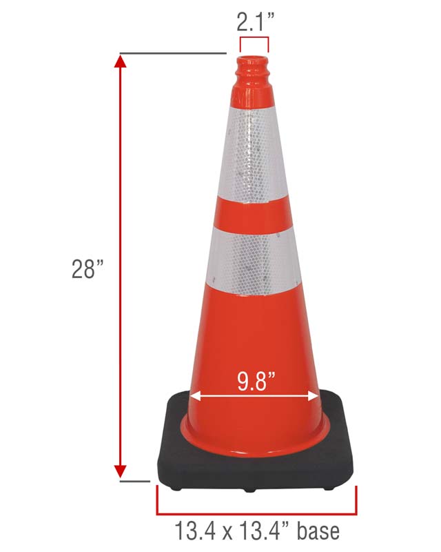 28" Orange Traffic Cone w/ Black Base, 7lbs Order Now