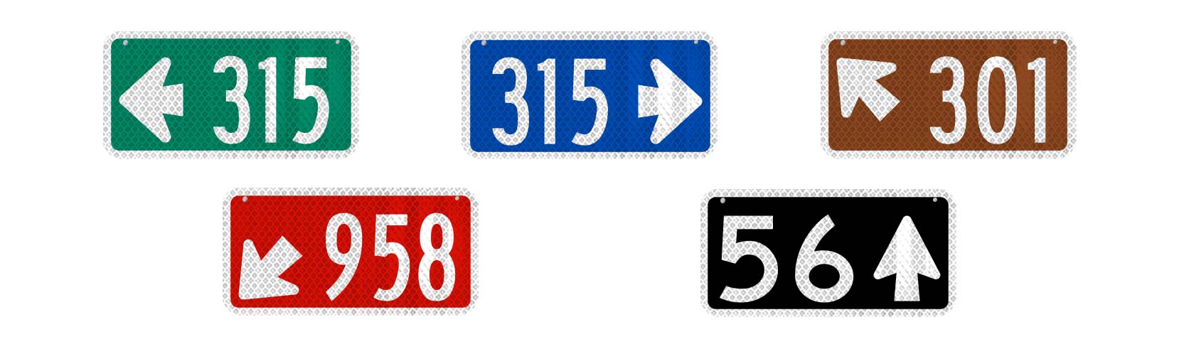 911 Address Signs colors we offer.