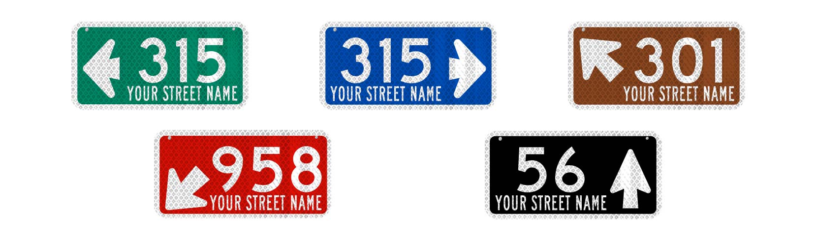 911 Address Signs colors we offer.