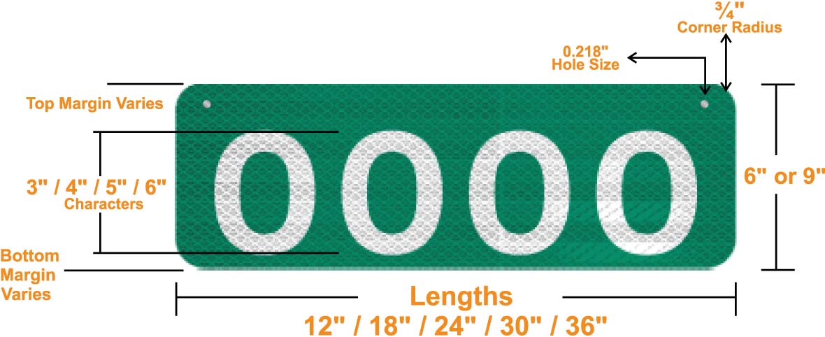 Specification of Horizontal 911 Signs
