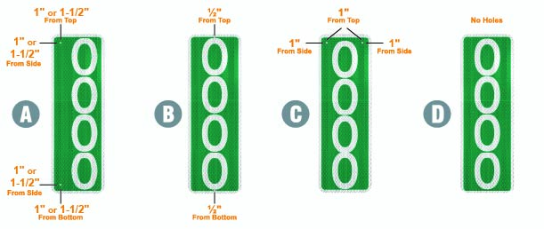 Hole Configurations of Vertical 911 Signs