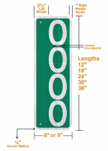 Specification of Vertical 911 Signs