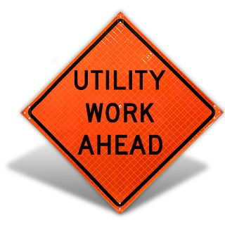 Utility Work Ahead Sign