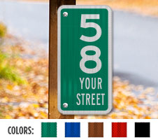 911 Vertical Signs with Street Name and Border