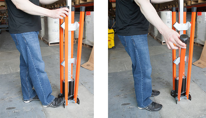 How to open the legs on the sign stand