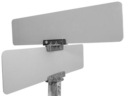 Mounted universal street name bracket at 45 degree angle