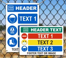 Custom PPE Signs with 3 Images