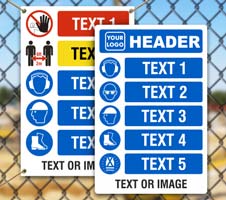 Custom PPE Signs with 5 Images