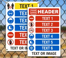 Custom PPE Signs with 6 Images