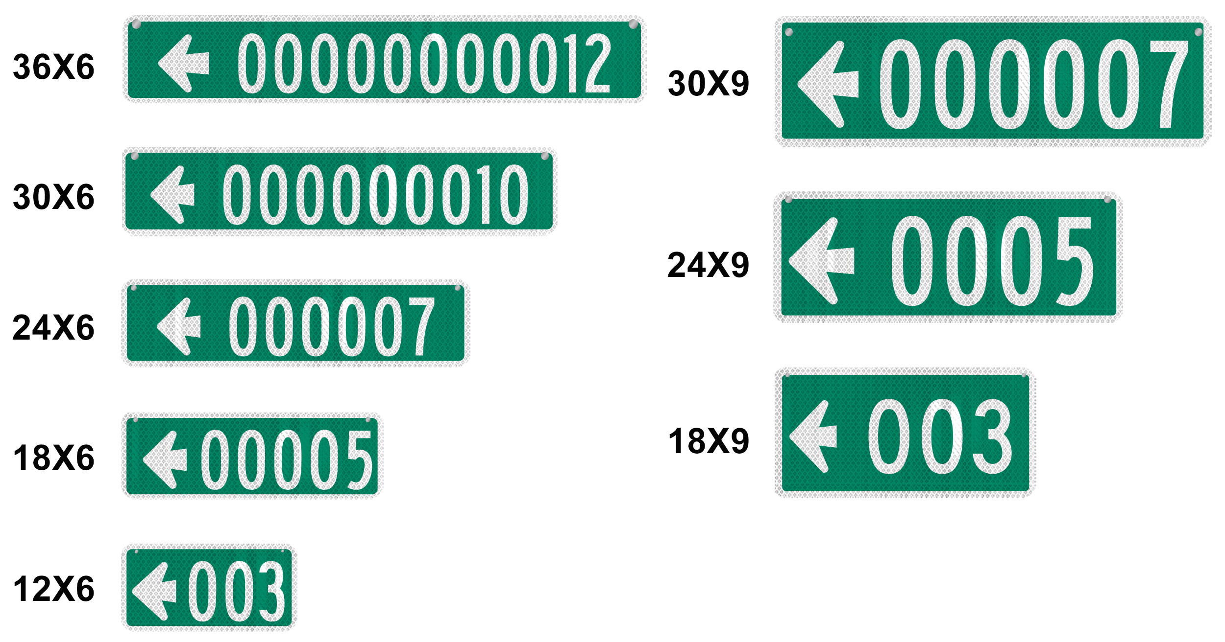 911 Address Signs Size Comparison