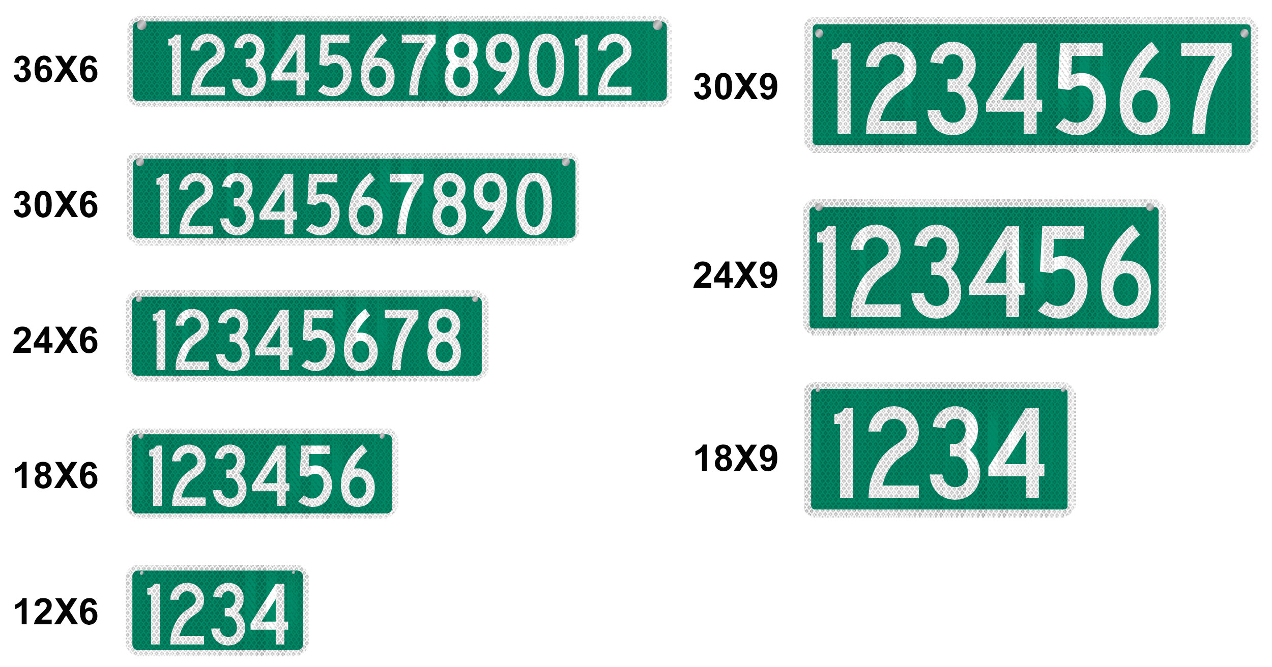 911 Address Signs Size Comparison