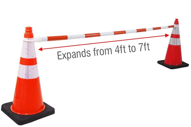 4ft 7ft Retractable Traffic Cone Bar Shop Now w/ Fast Shipping