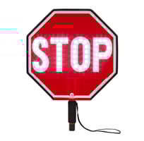 Day time hand held stop sign
