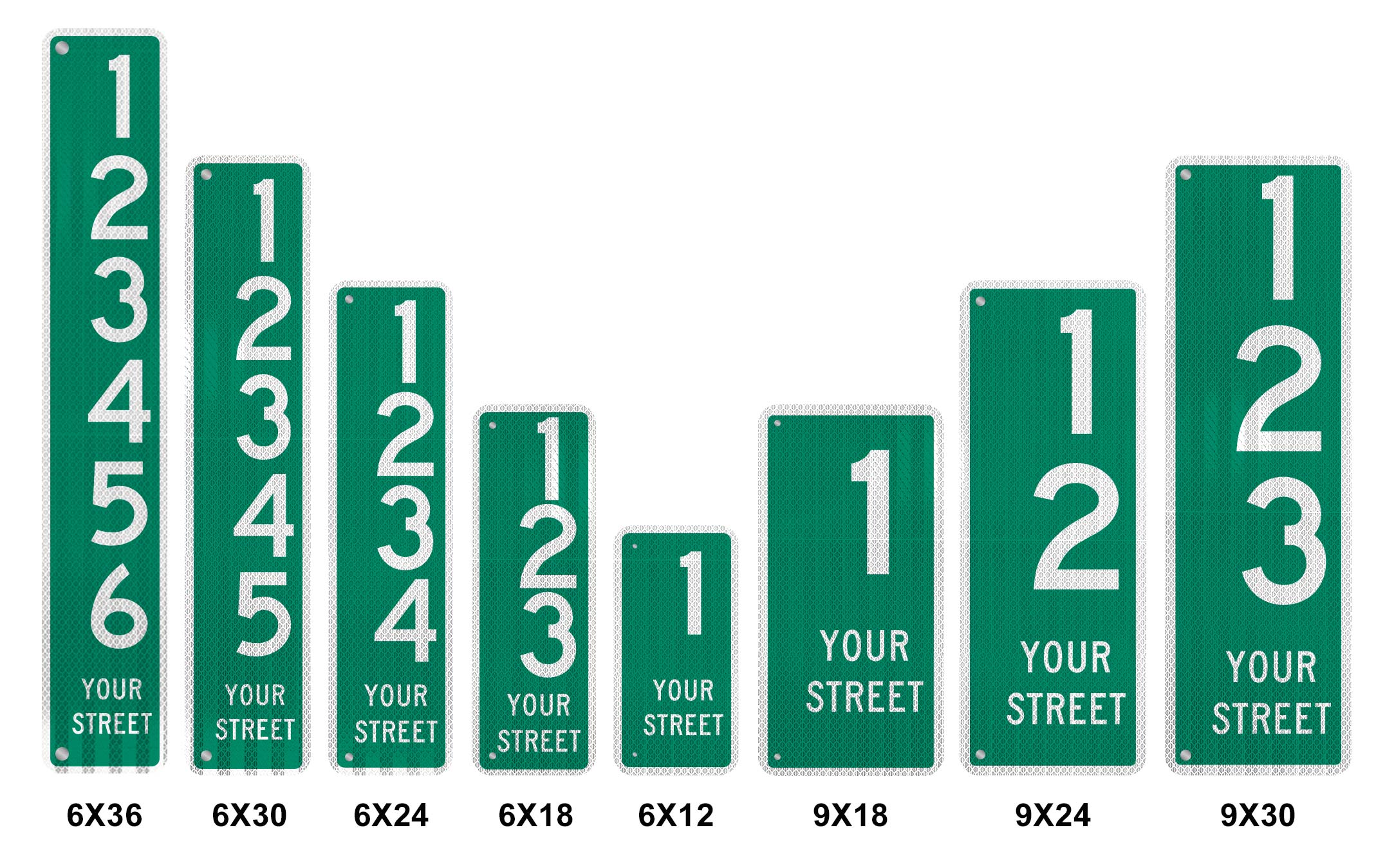 911 Address Signs Size Comparison