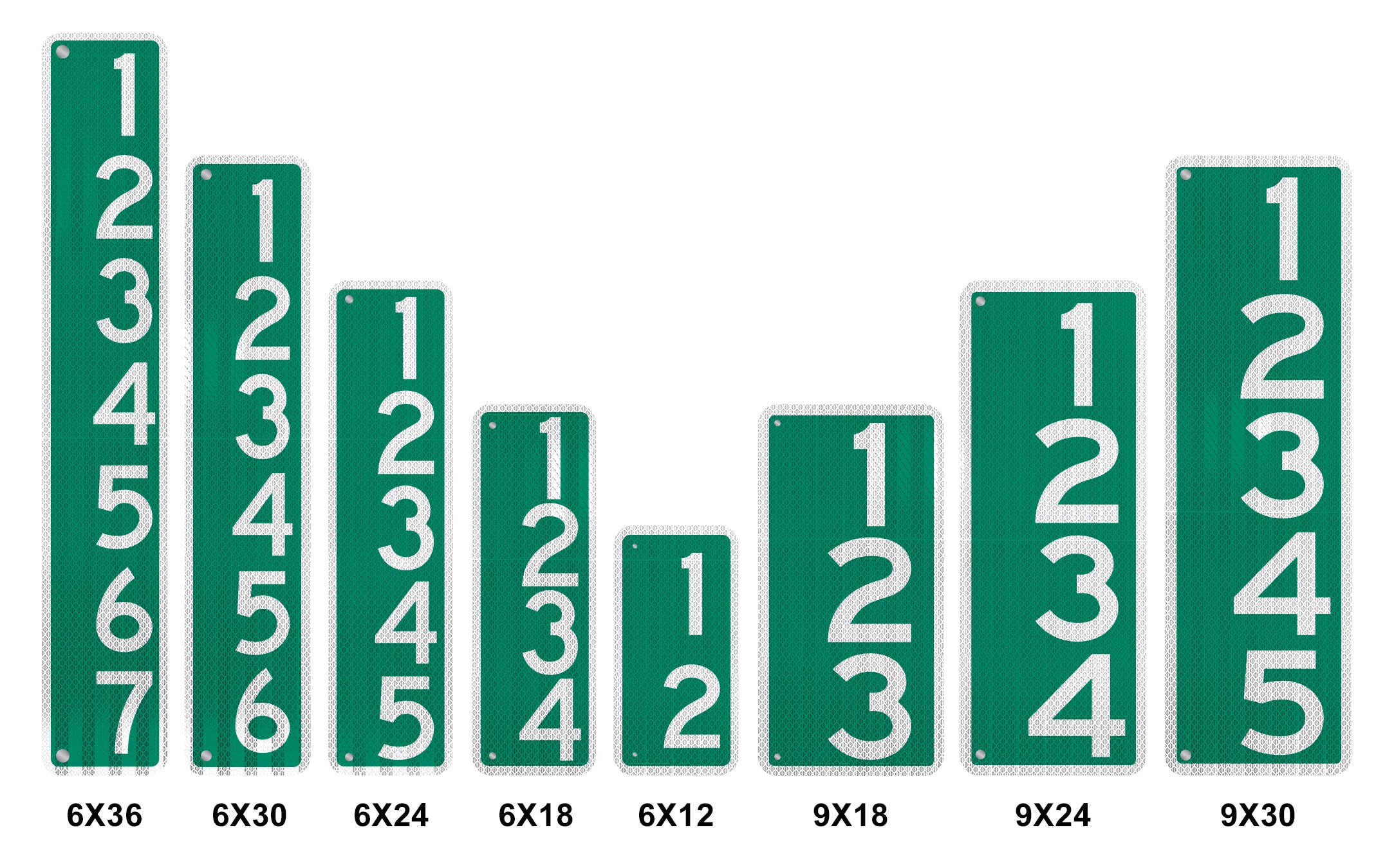 911 Address Signs Size Comparison