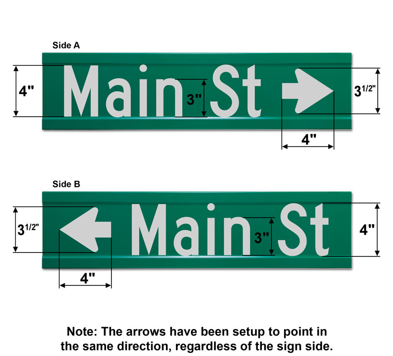6″ Tall Street Sign with Street Numbers