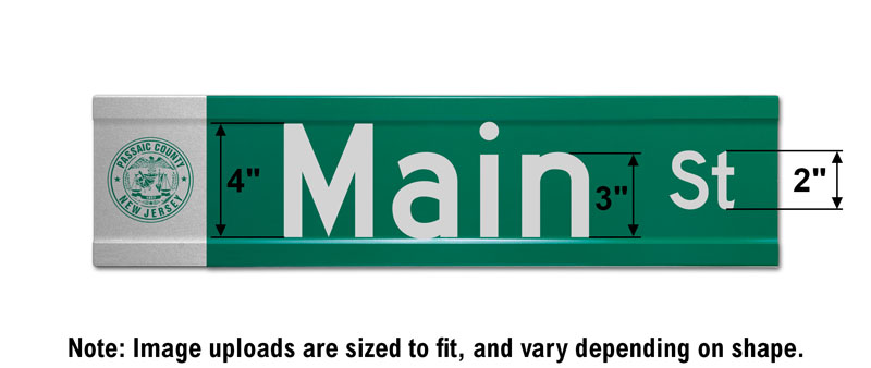 6″ Tall Extruded Blade Street Sign with Image