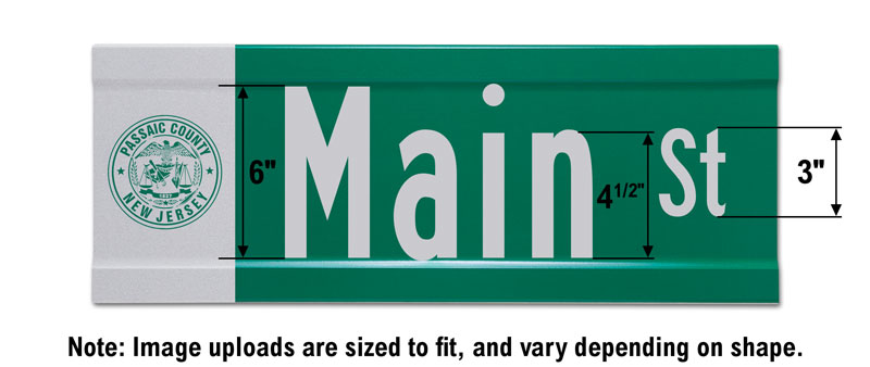 9″ Tall Extruded Blade Street Sign with Image