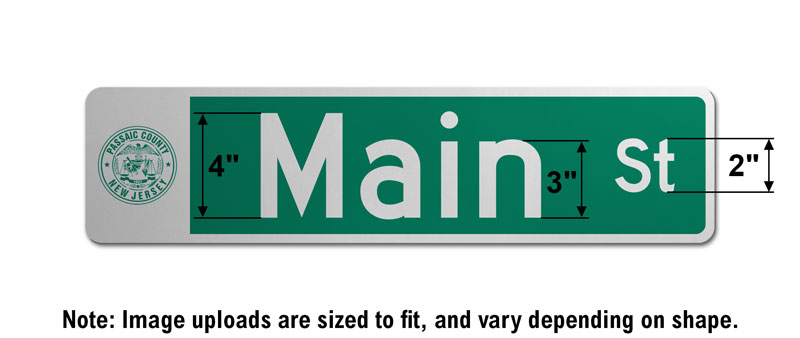 6″ Tall Street Sign with an Image