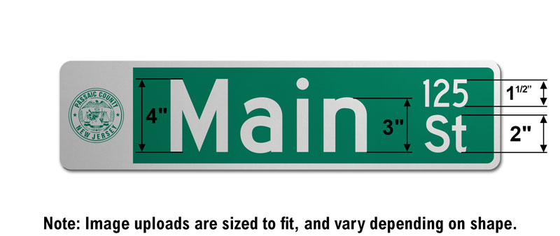 6″ Tall Street Sign with an Image and Street Numbers