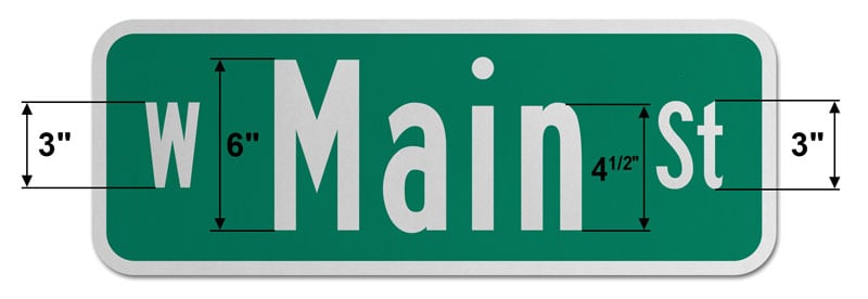 9″ Tall Street Sign