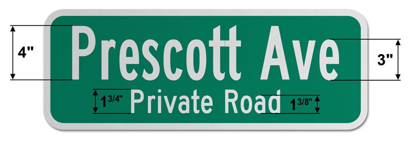 9″ Tall Street Sign with Directional Arrow