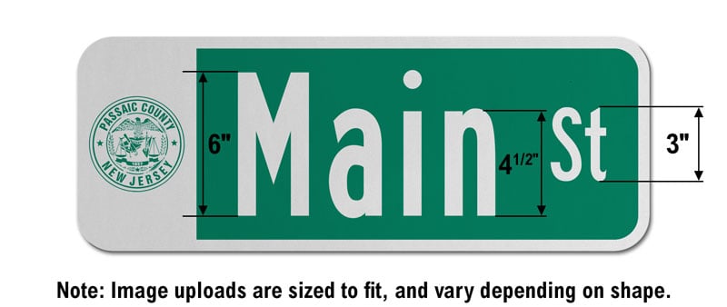 9″ Tall Street Sign with an Image