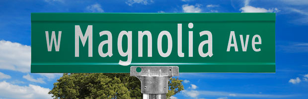 Official Street Name Sign with Optional Prefix and Suffix